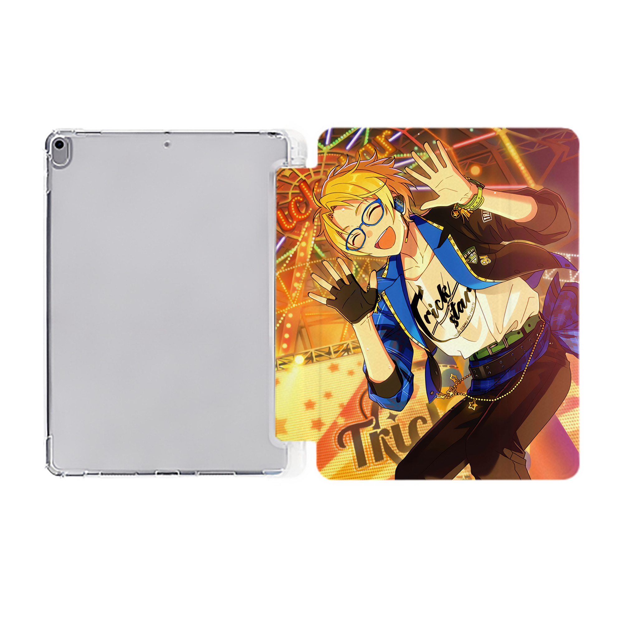 （画像用） あんさんぶるスターズ! Ensemble Stars IPad ケース ペン収納付き 三つ折りスタンド PUレザー×シリコン 対応機種9.5/10.5/10.9インチ